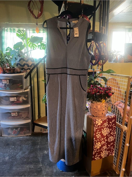 Monteau Pants - Monteau Navy White Jumpsuit with Navy Trim